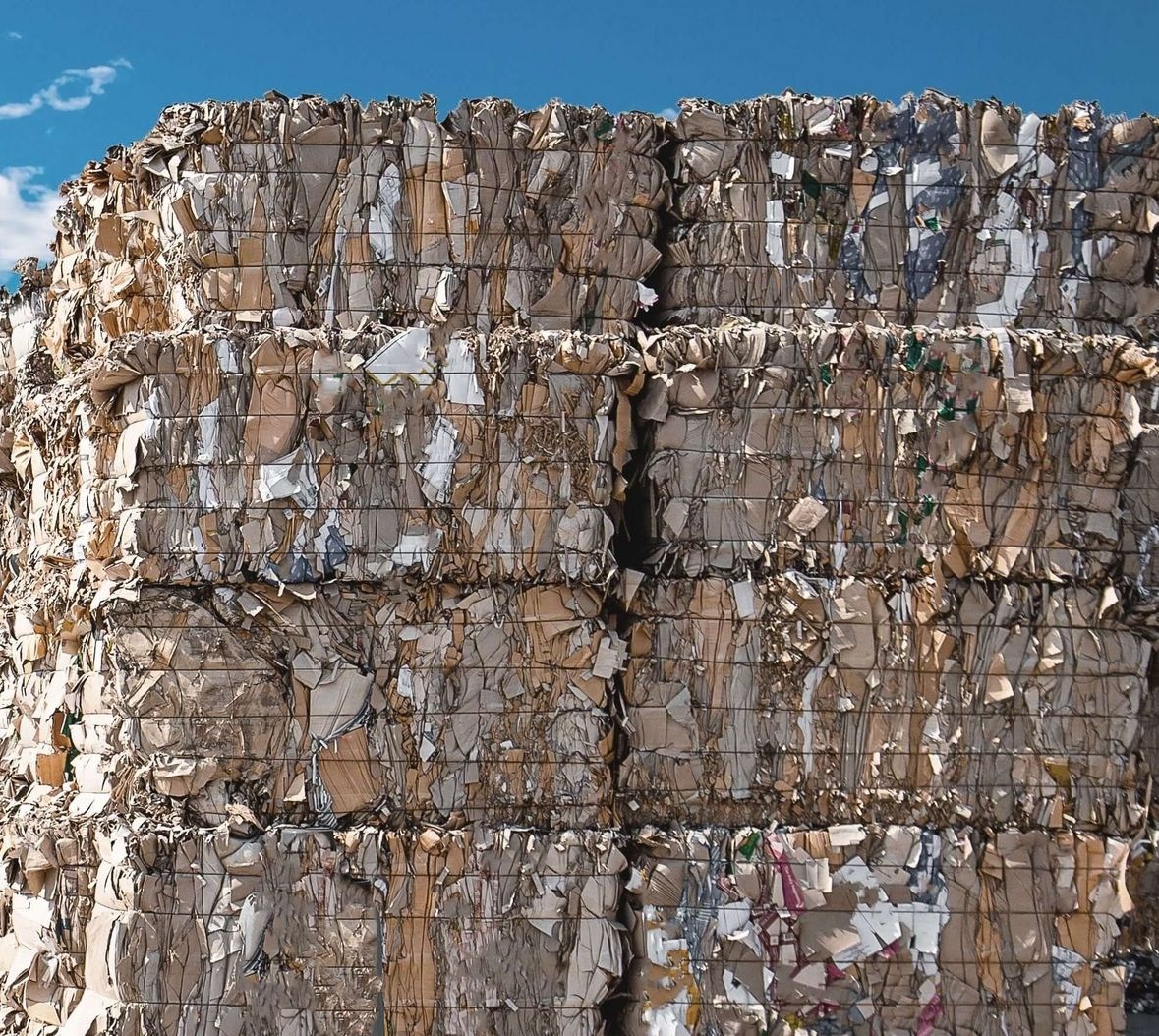 Recycled paper waste bales